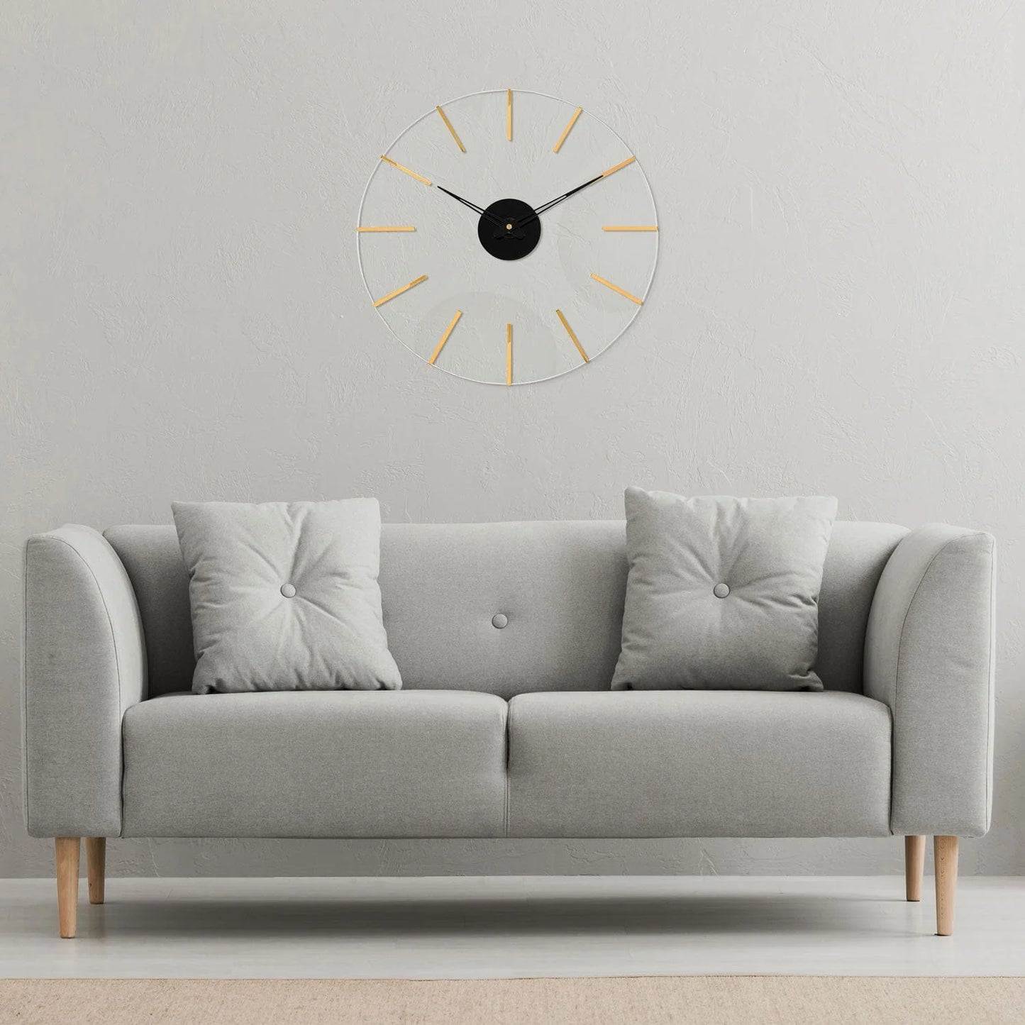 Line Clock | Lucite & Metal Wall Clock