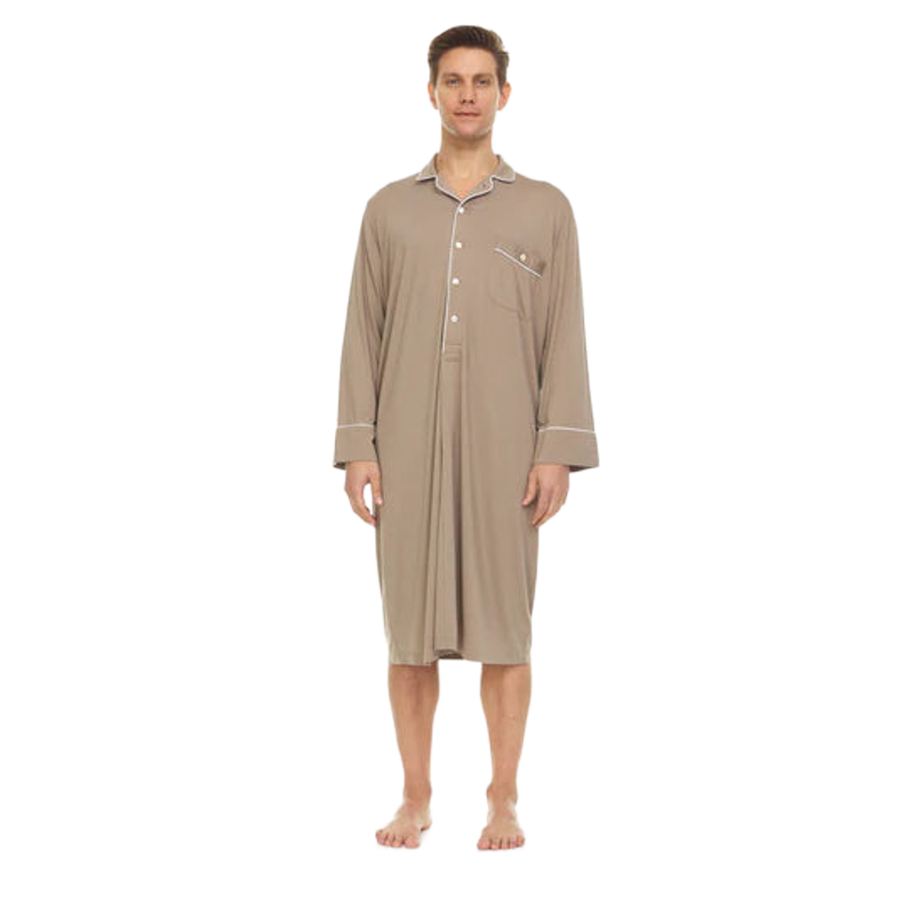 Men’s Micro Modal Nightshirt – Taupe | Symmar Dream Collection