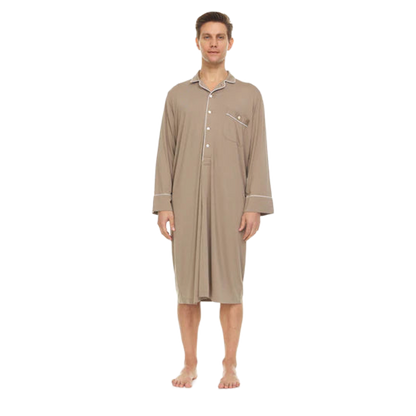 Men’s Micro Modal Nightshirt – Taupe | Symmar Dream Collection