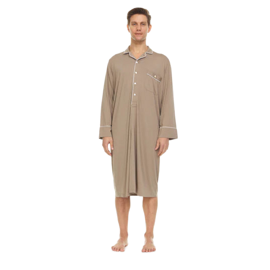 Men’s Micro Modal Nightshirt – Taupe | Symmar Dream Collection