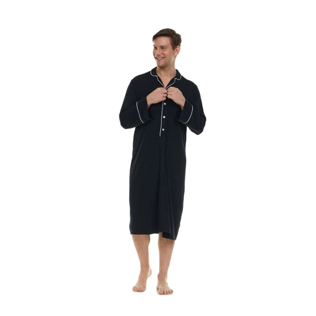 Men’s Micro Modal Nightshirt – Black | Symmar Dream Collection