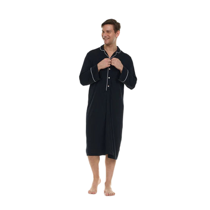 Men’s Micro Modal Nightshirt – Black | Symmar Dream Collection
