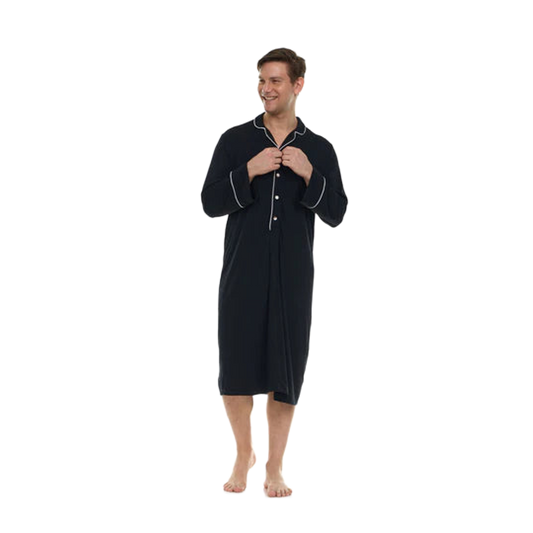 Men’s Micro Modal Nightshirt – Black | Symmar Dream Collection