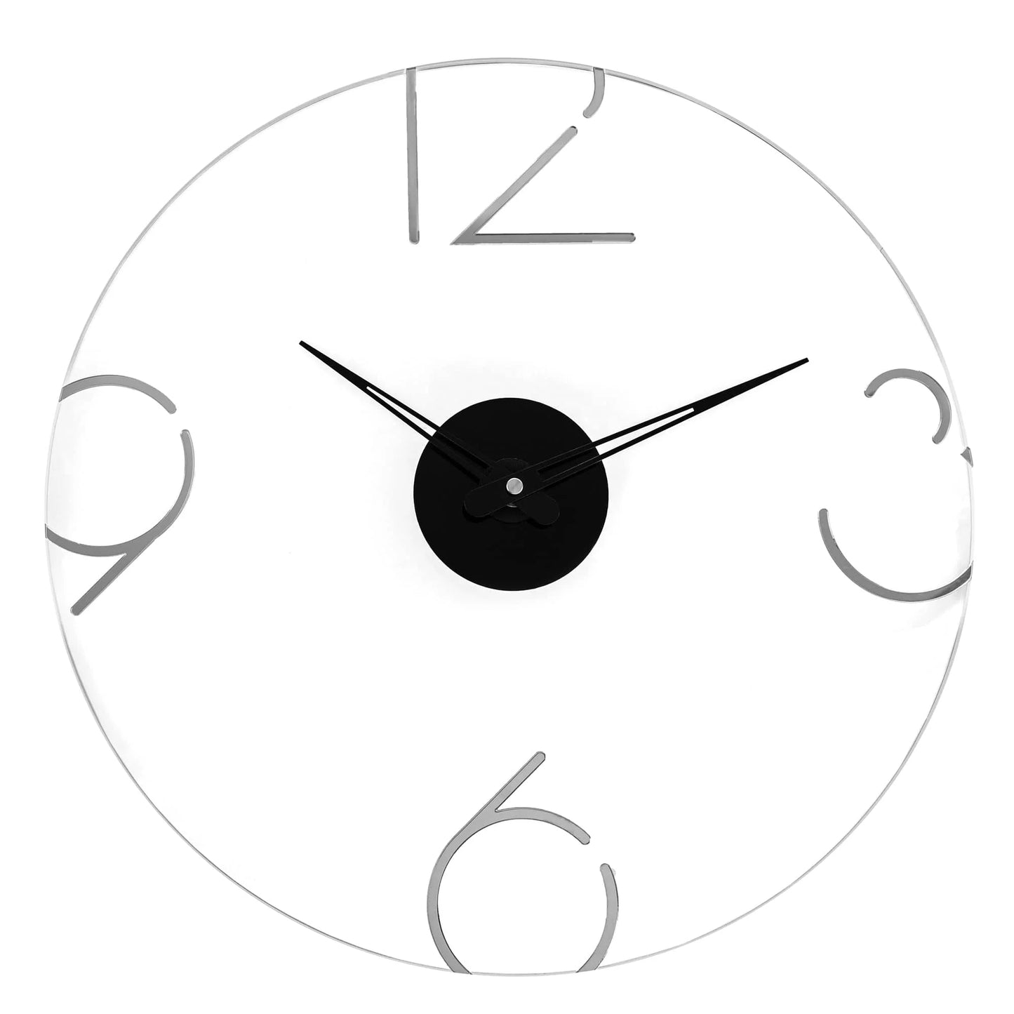Number Clock | Lucite & Metal Wall Clock