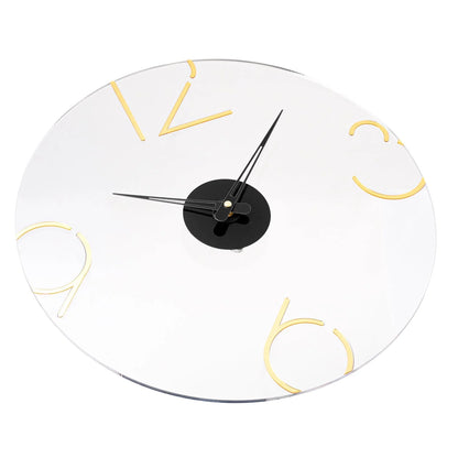 Number Clock | Lucite & Metal Wall Clock