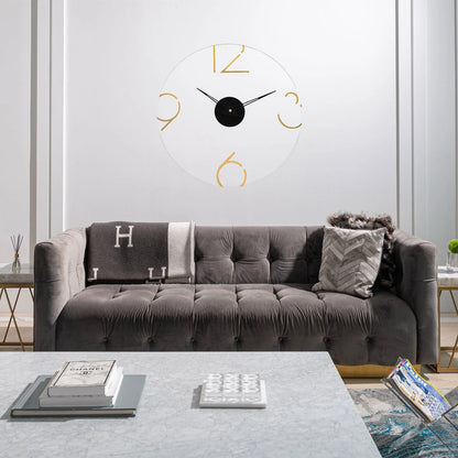 Number Clock | Lucite & Metal Wall Clock