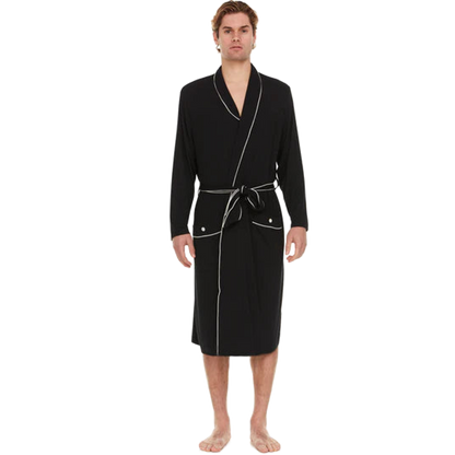 Men’s Micro Modal Robe – Black | Symmar Dream Collection