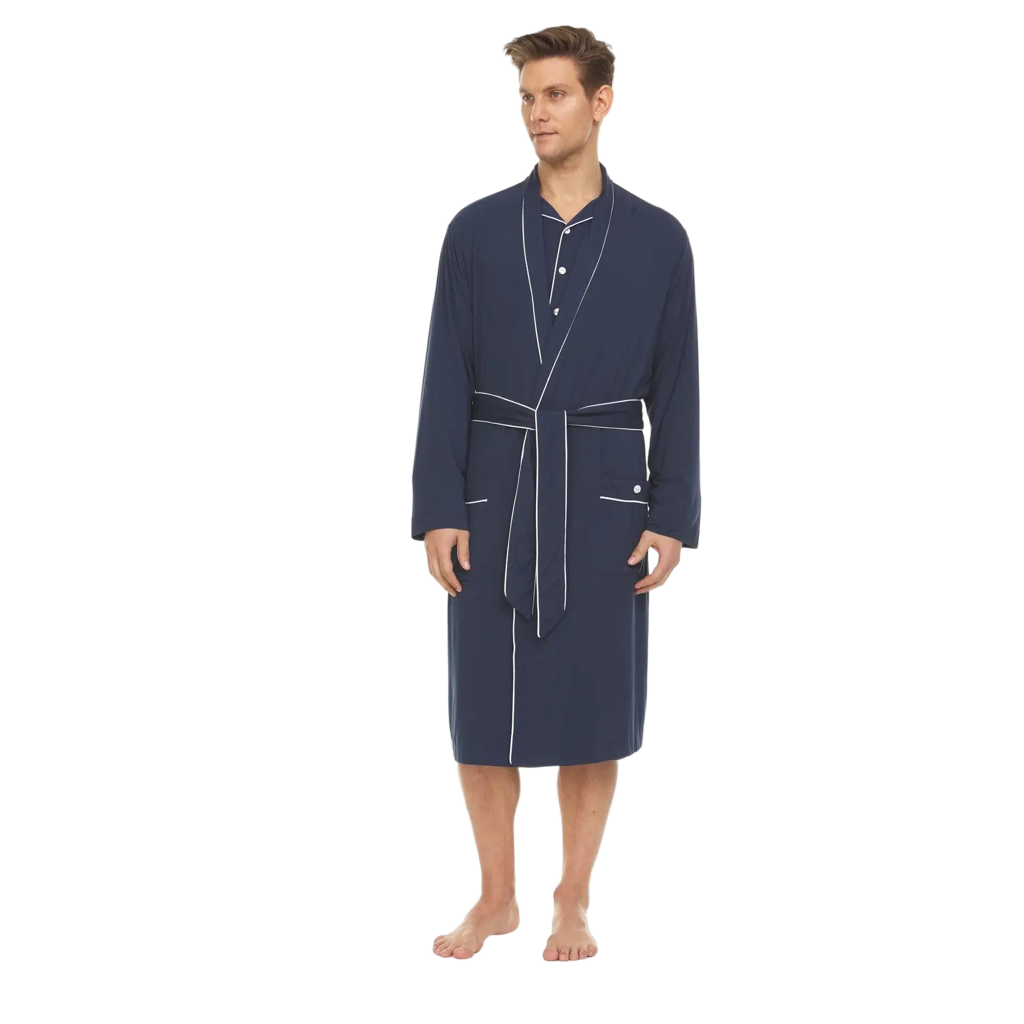 Men’s Micro Modal Robe – Navy | Symmar Dream Collection
